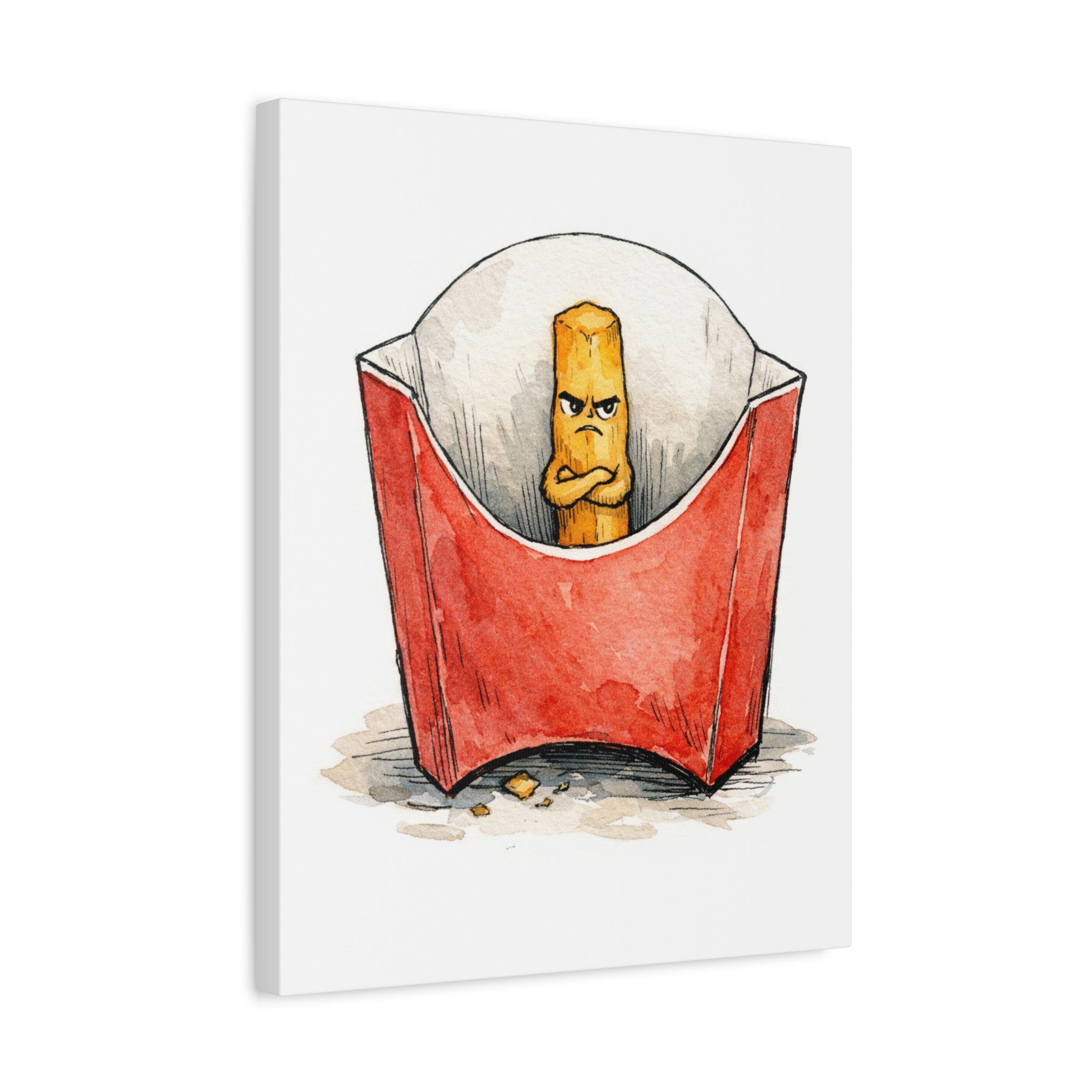 Angry Fry in a Carton - Canvas