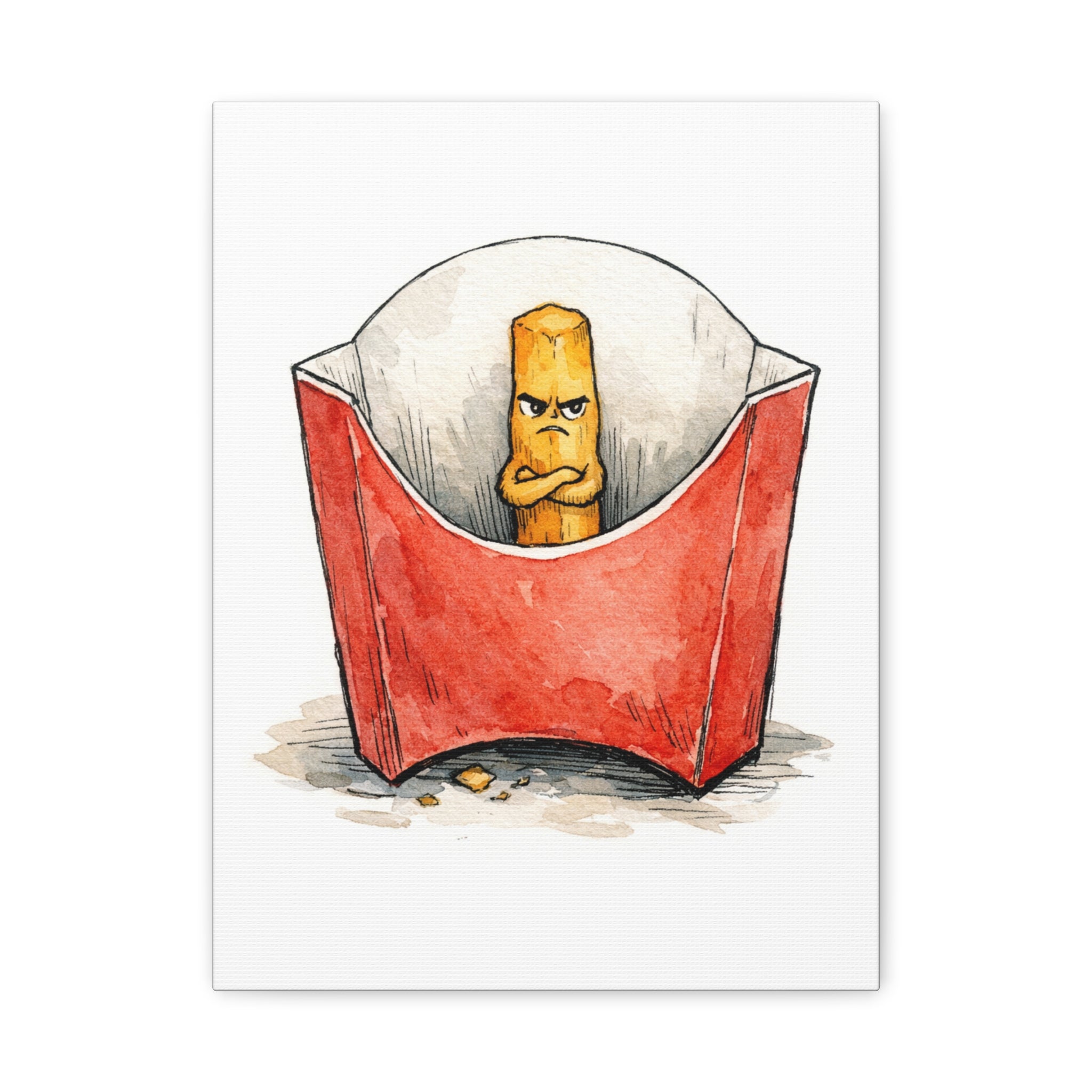 Angry Fry in a Carton - Canvas