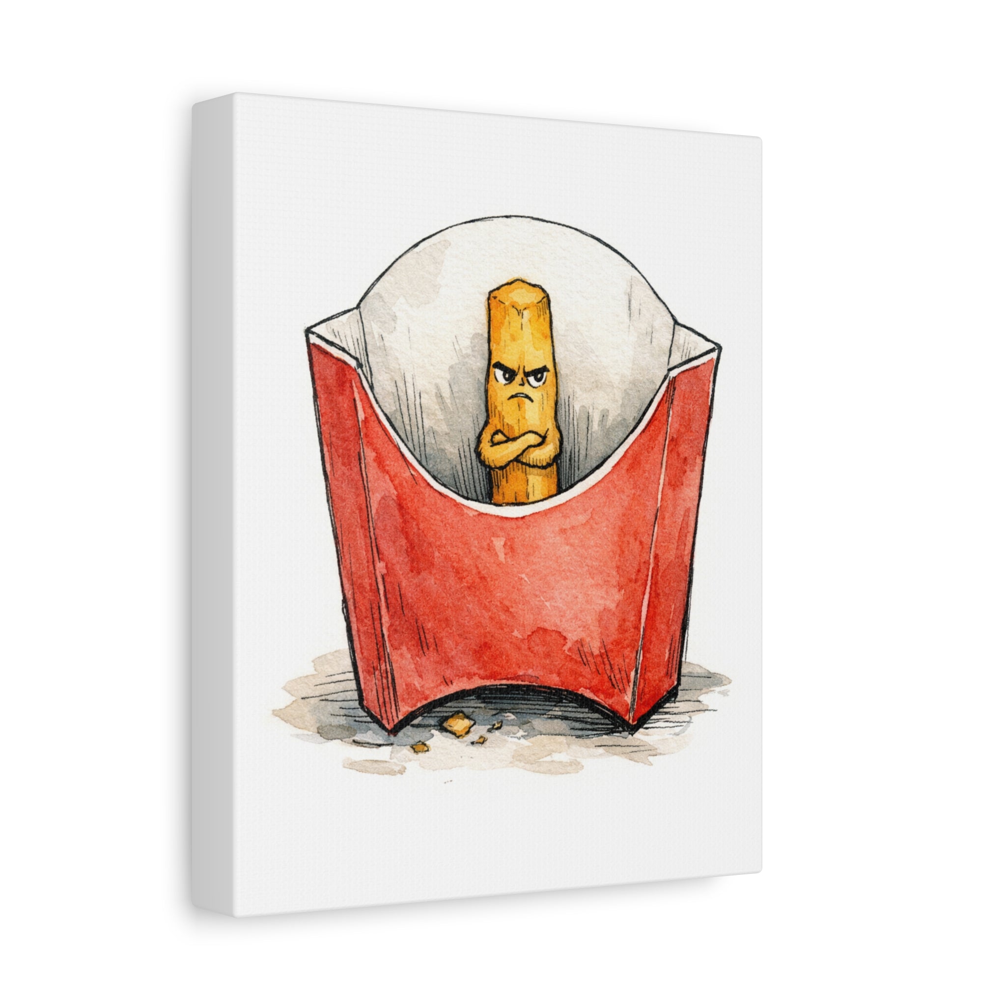 Angry Fry in a Carton - Canvas