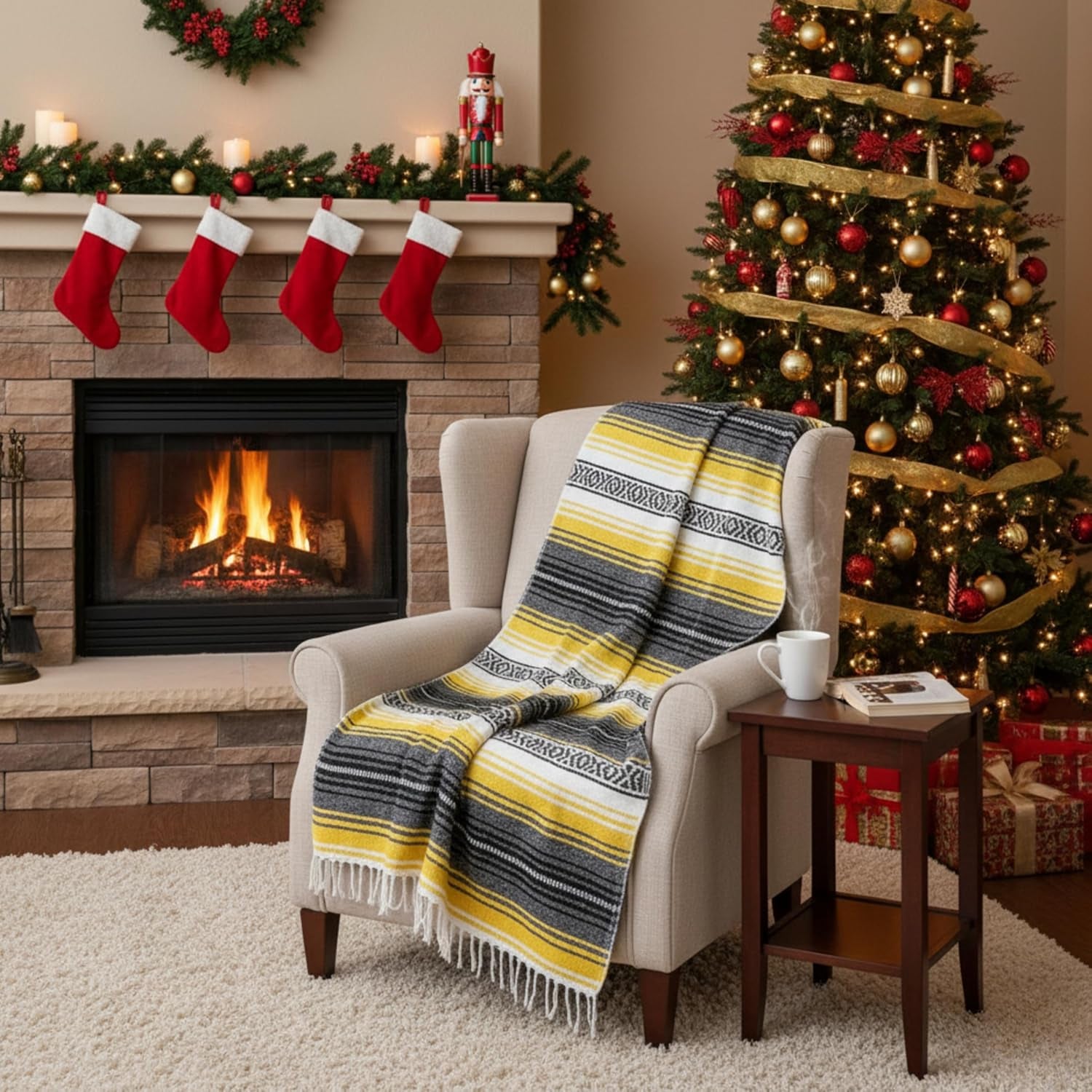 Authentic Handwoven Mexican Blanket - Sunshine