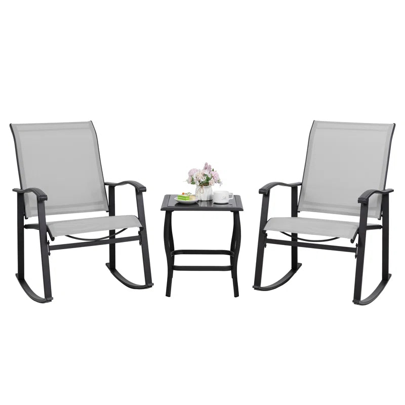 3 Piece Outdoor Furniture Rocking Patio Set