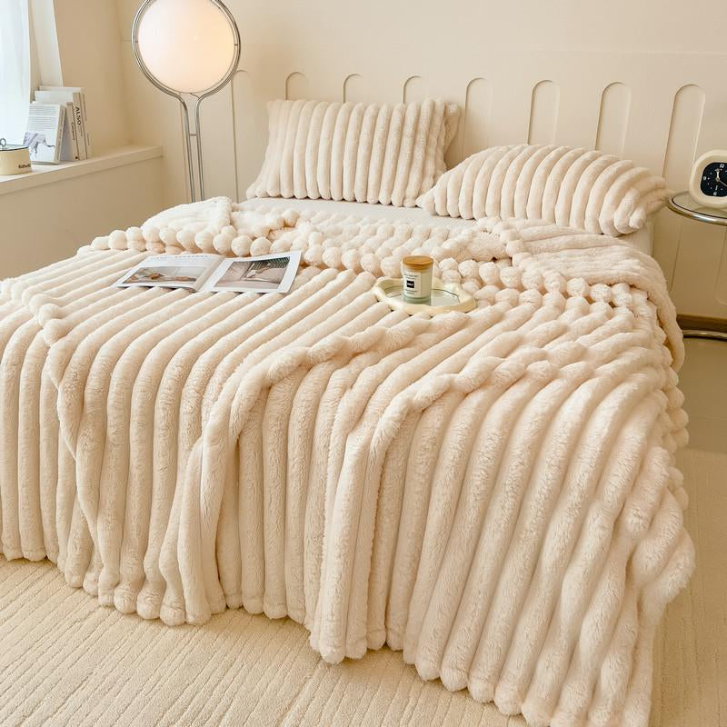 Luxurious Faux Rabbit Fur Throw Blanket 