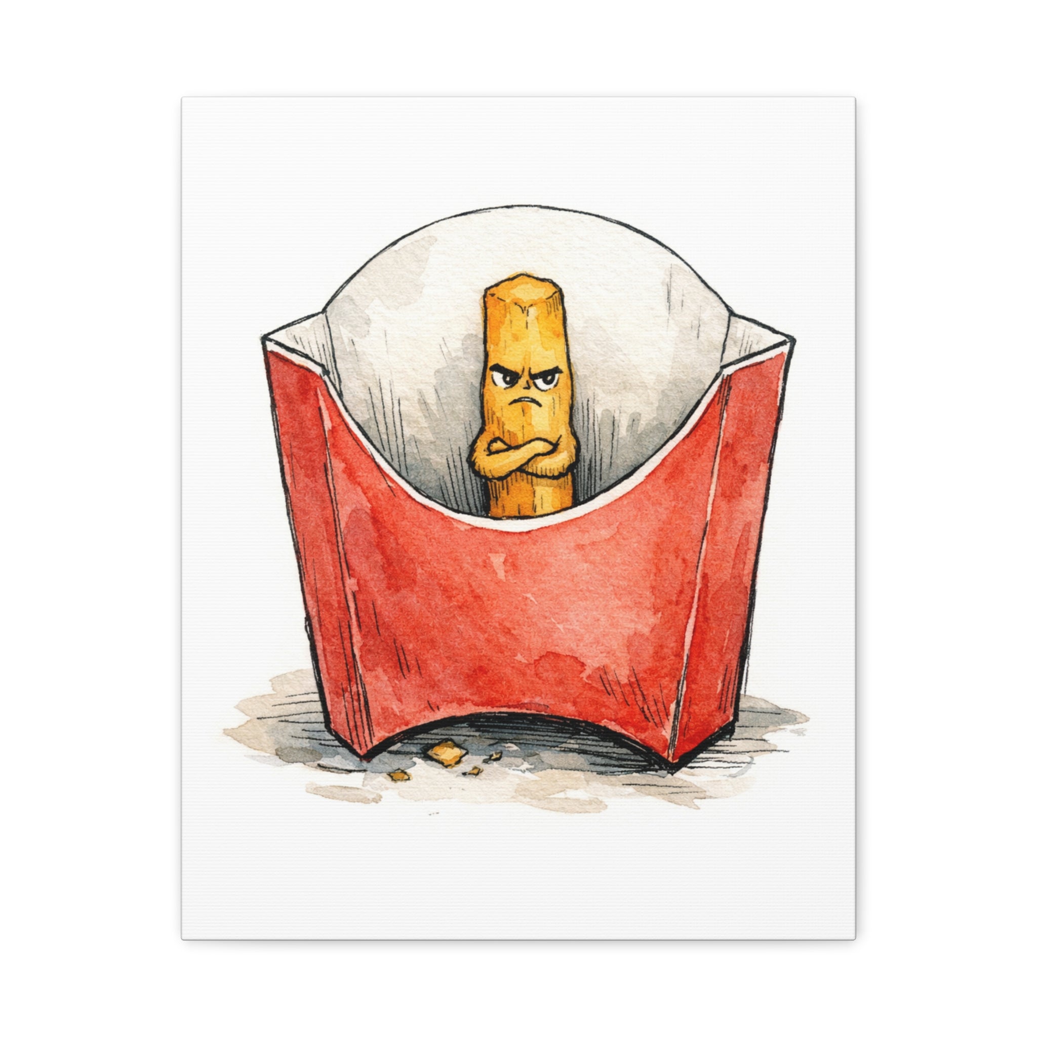 Angry Fry in a Carton - Canvas