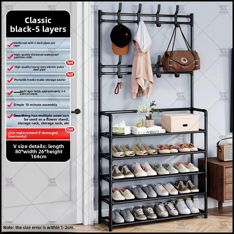 5-Tier Multi-Purpose Metal Shoe Rack