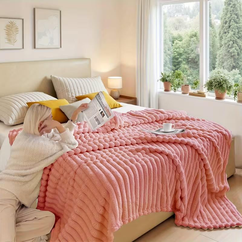 Luxurious Faux Rabbit Fur Throw Blanket 