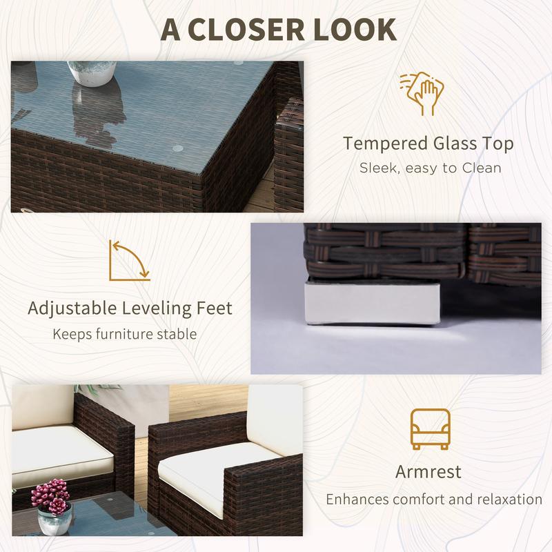 4-Piece Rattan Wicker Furniture Set