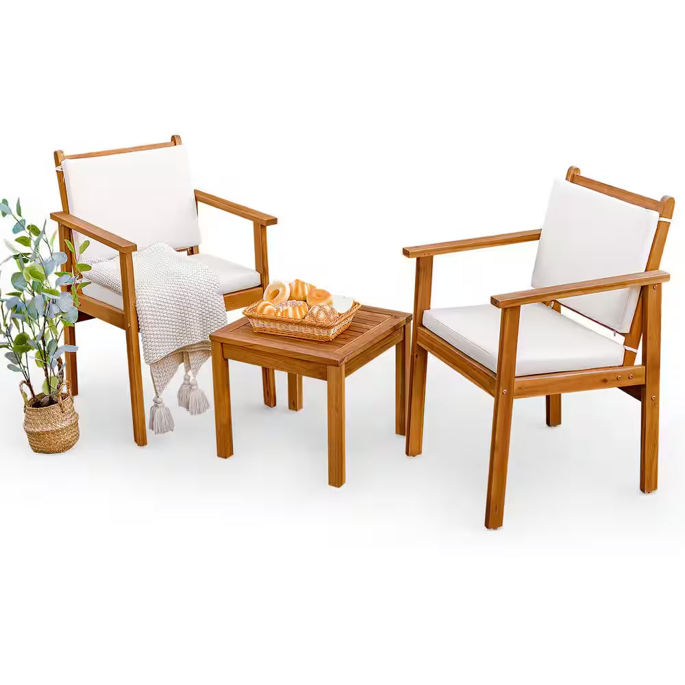 3-Piece Acacia Wood Patio Set