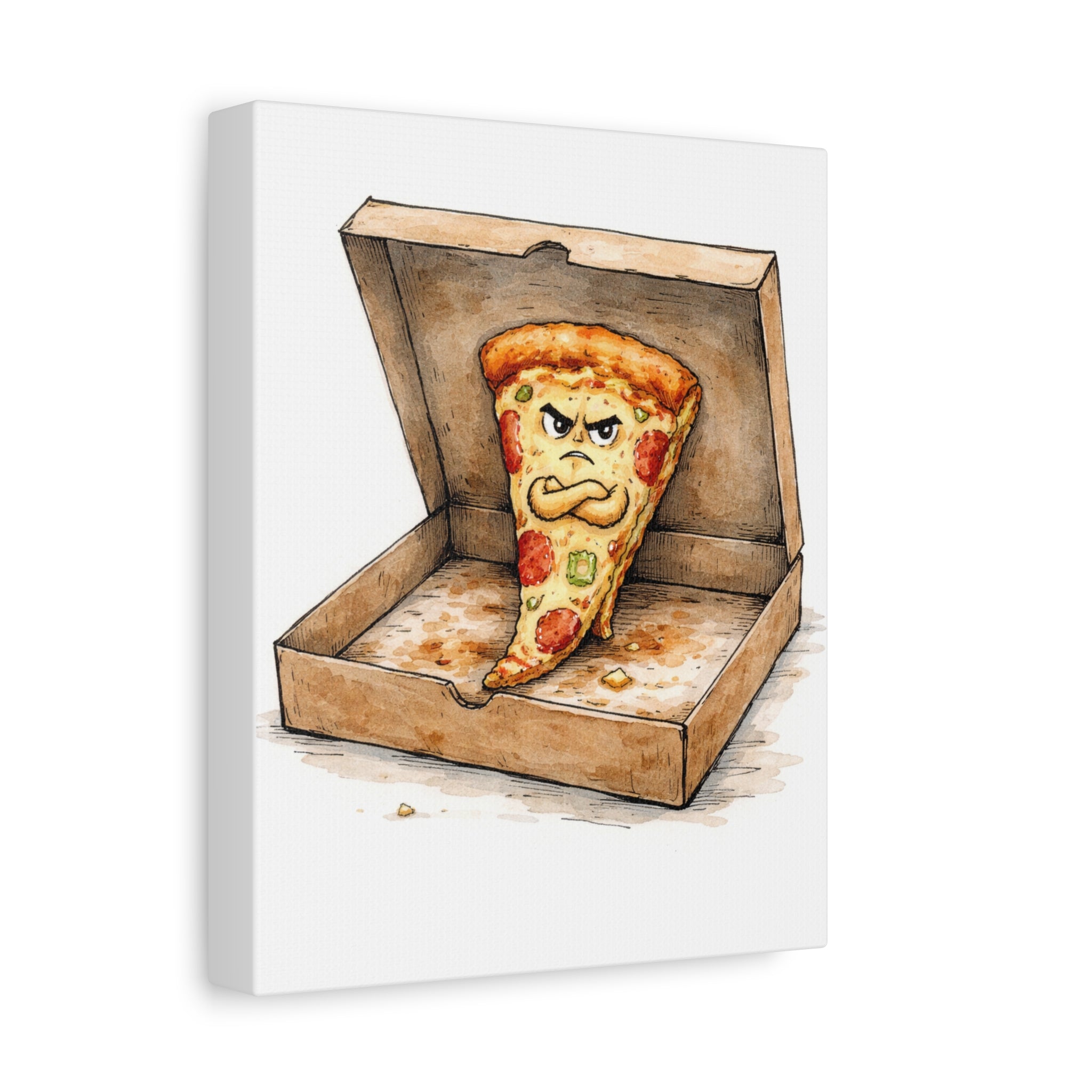 Angry Pizza Slice in a Box - Canvas