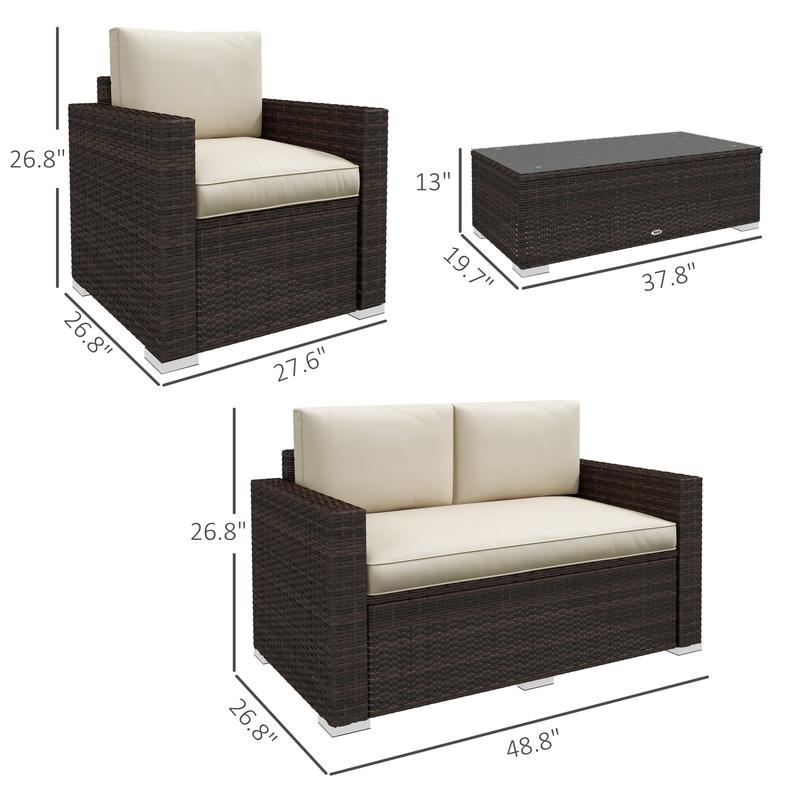 4-Piece Rattan Wicker Furniture Set