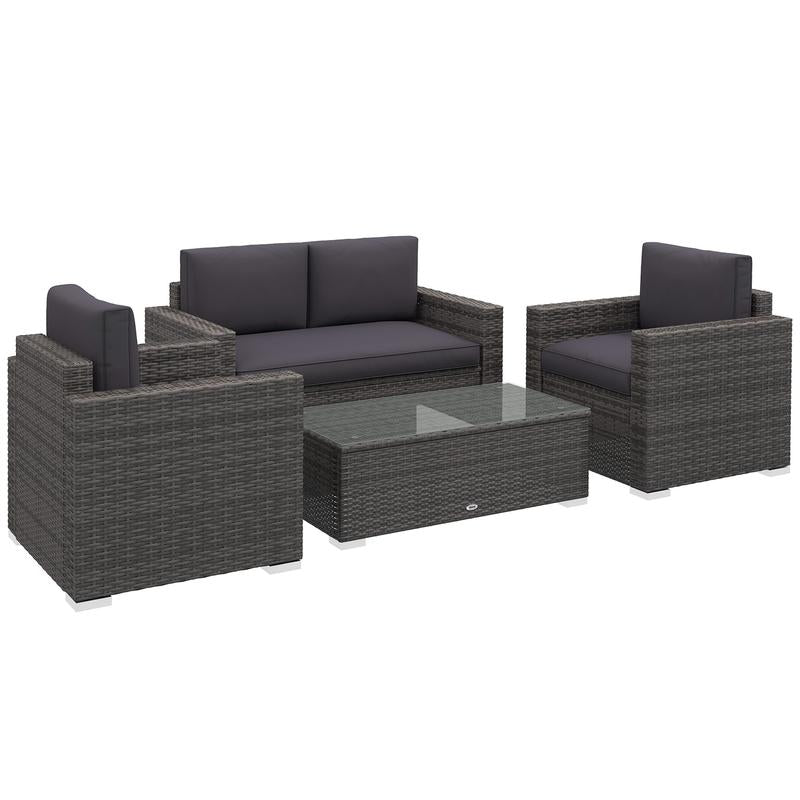 4-Piece Rattan Wicker Furniture Set