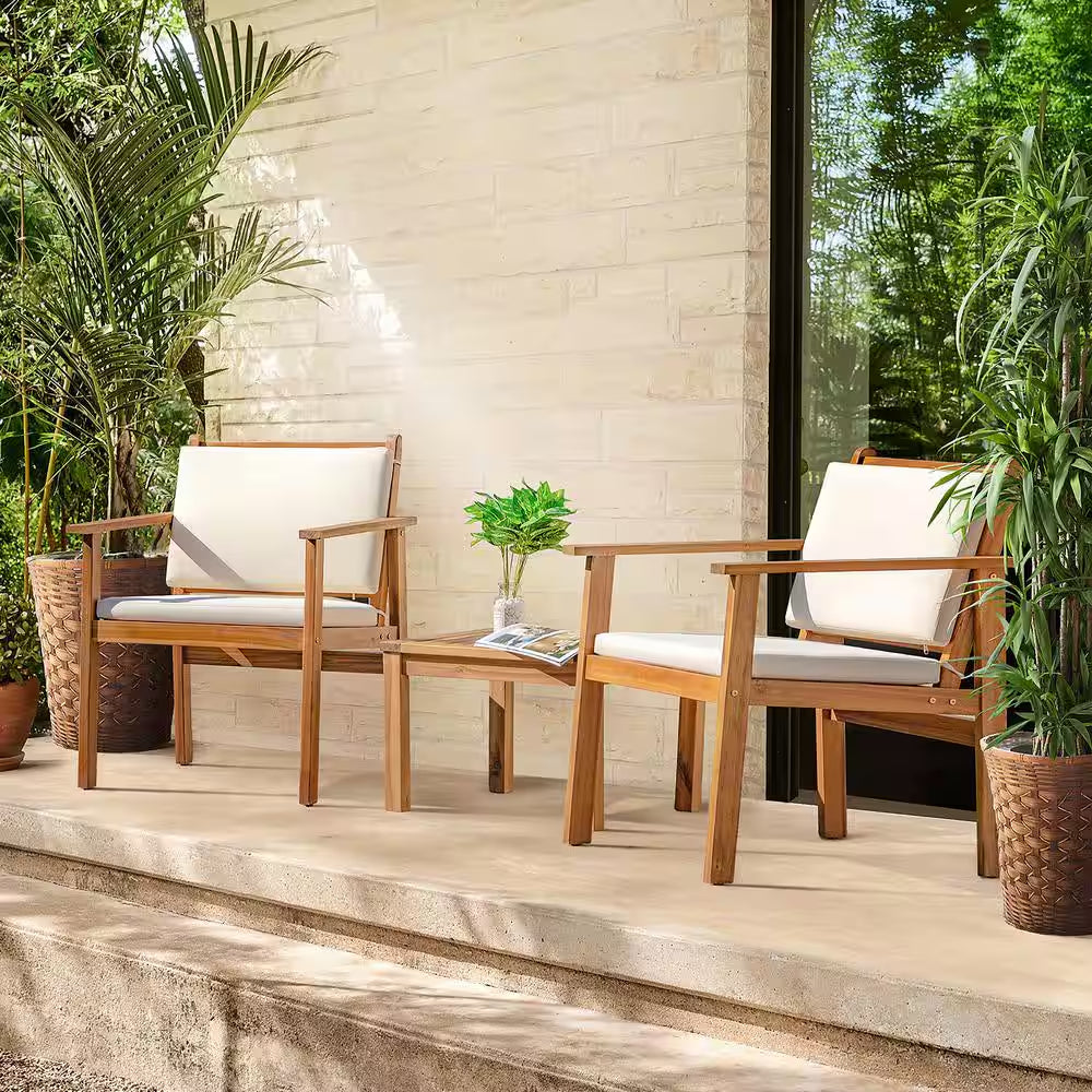 3-Piece Acacia Wood Patio Set