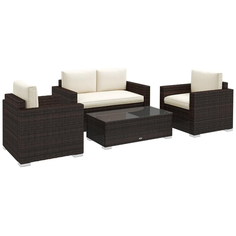 4-Piece Rattan Wicker Furniture Set