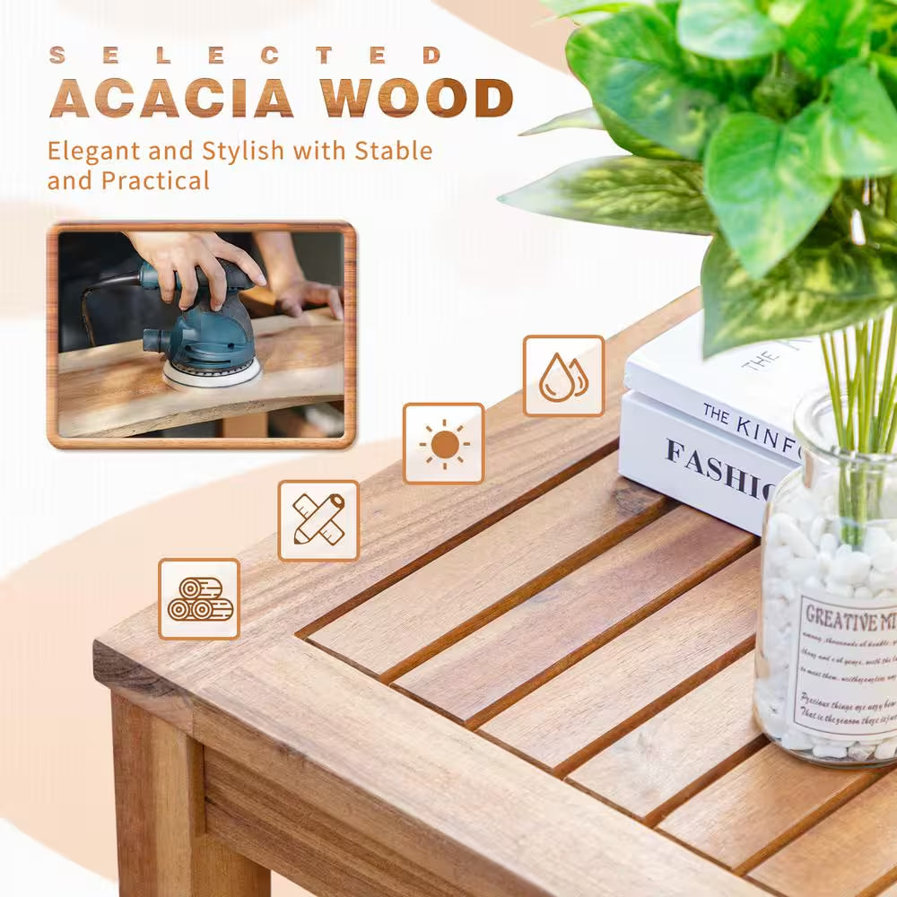 3-Piece Acacia Wood Patio Set