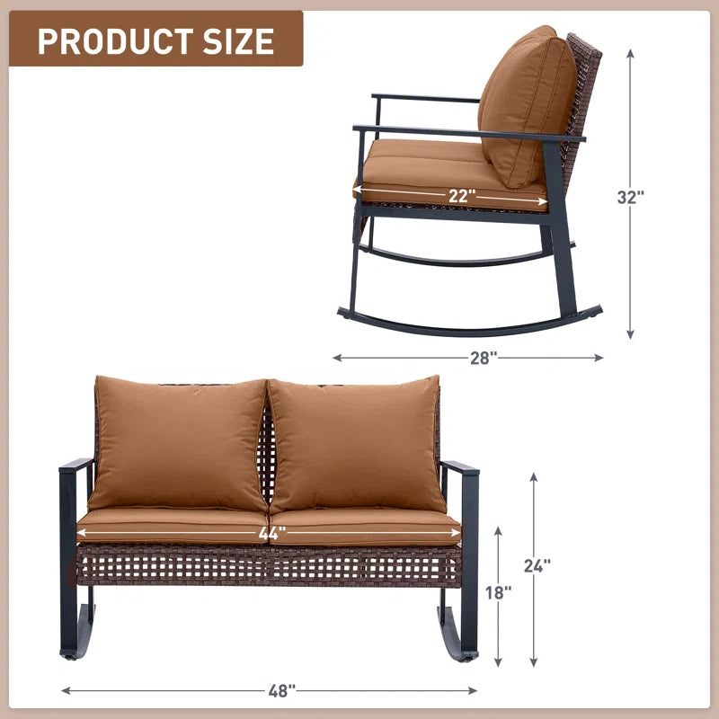 4 Piece Outdoor Furniture Swivel Chair Set