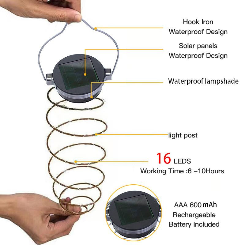 4PCS Solar Spring Lights