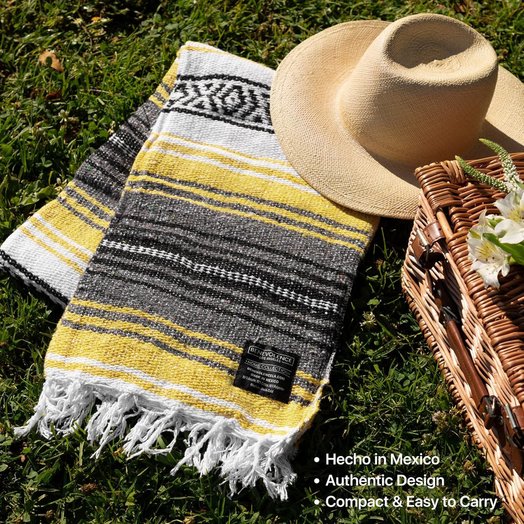 Authentic Handwoven Mexican Blanket - Sunshine