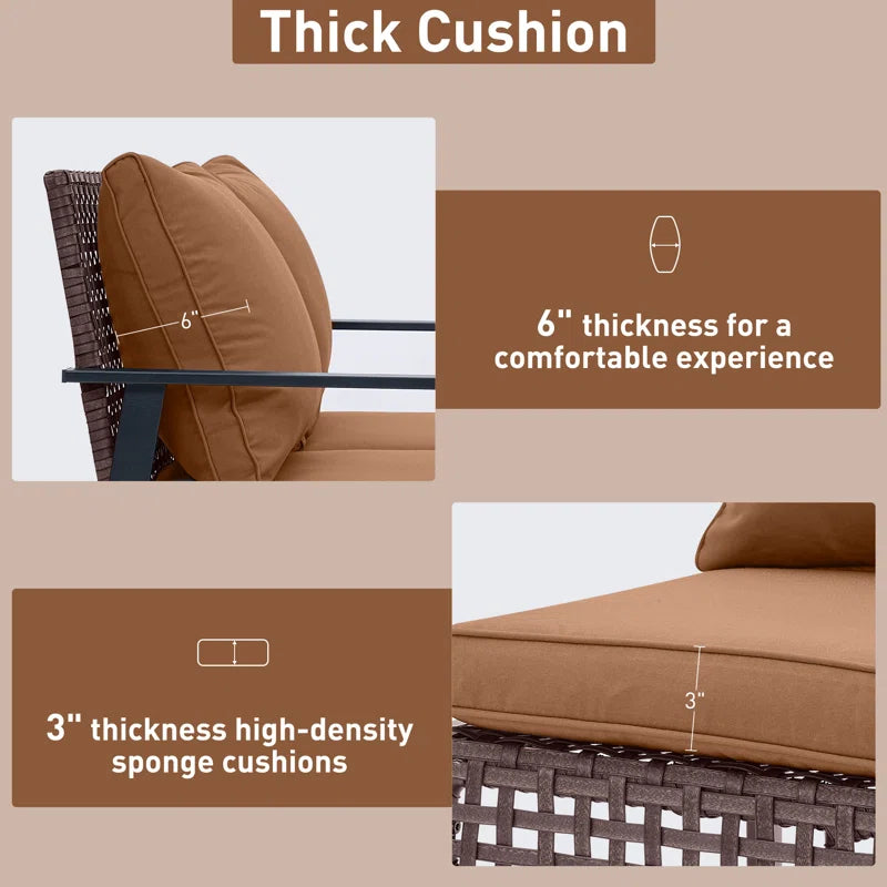 4 Piece Outdoor Furniture Swivel Chair Set