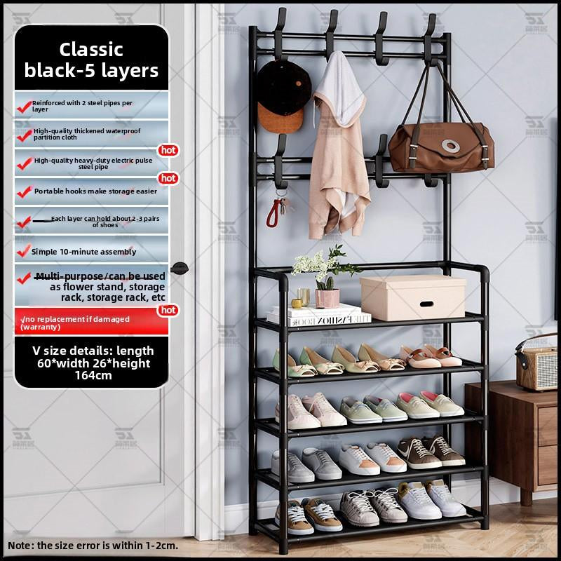 5-Tier Multi-Purpose Metal Shoe Rack