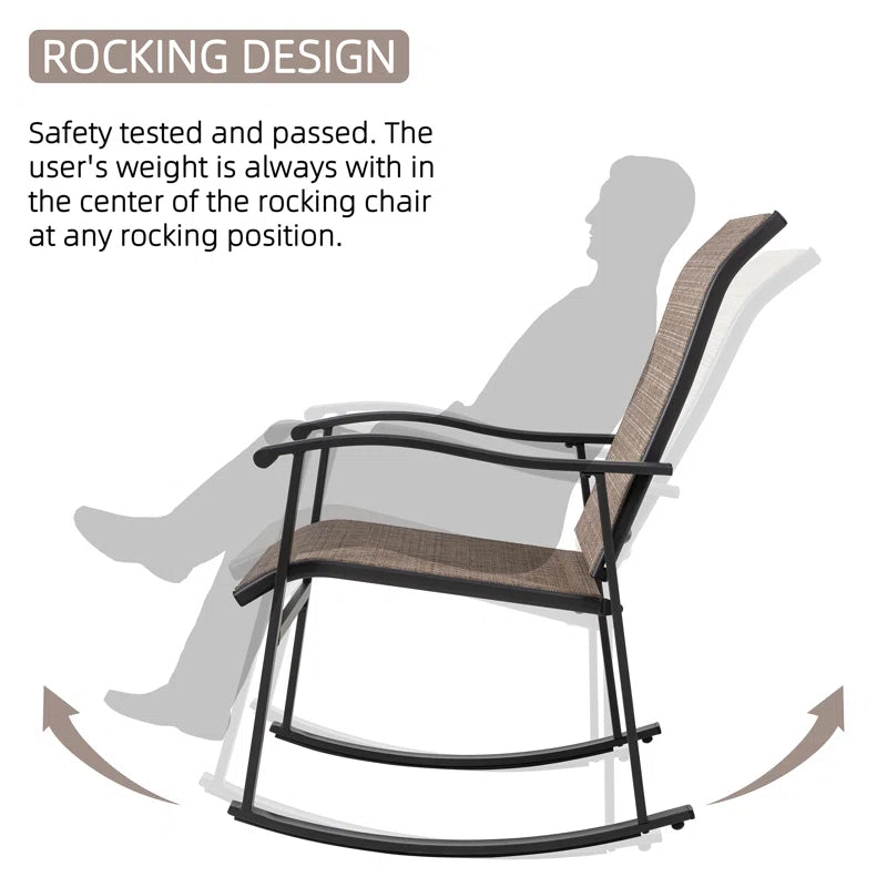 3 Piece Outdoor Furniture Rocking Patio Set