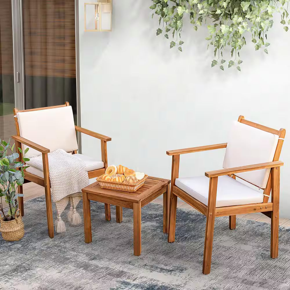 3-Piece Acacia Wood Patio Set